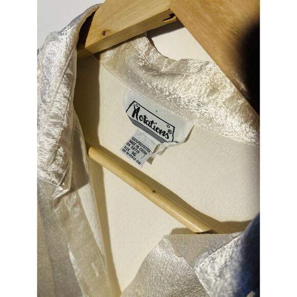 Notations Silky Top In Cream | Woman’s XL Top |‎ Cream Blouse | Woman’s Work Top - Picture 2 of 4